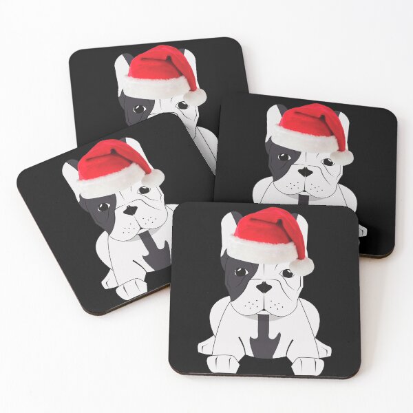 Item preview, French Bulldog Christmas Santa Frenchie Christmas Pied Frenchie Black and White Frenchie Gift designed and sold by FunShirtDesigns.