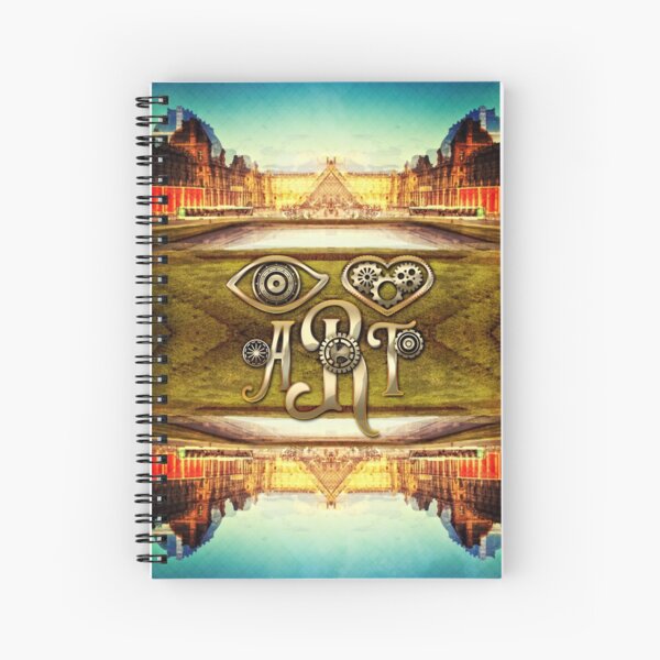 Eye Heart Art Louvre Museum Paris da Vinci Gears Spiral Notebook