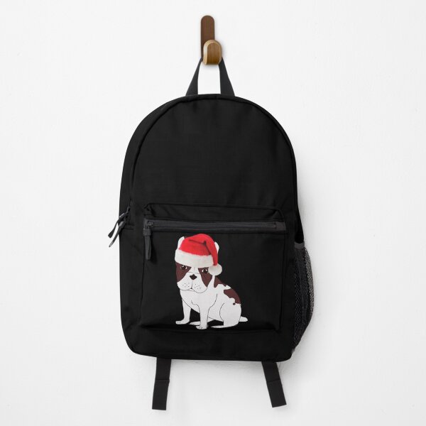 Aperçu de l'œuvre Bouledogue français Noël Santa Frenchie Noël Pied Frenchie Pied bringé Frenchie cadeau créée et vendue par FunShirtDesigns.