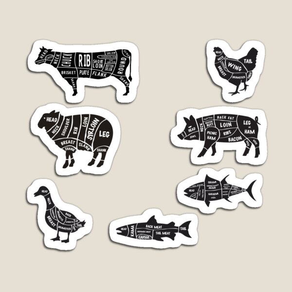 Item preview, Butcher's Guide Sticker Pack designed and sold by ProtonProject.
