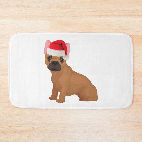 Item preview, Bulldog francés Navidad Papá Noel Frenchie Crema de Navidad Frenchie Red Fawn Frenchie Regalo designed and sold by FunShirtDesigns.