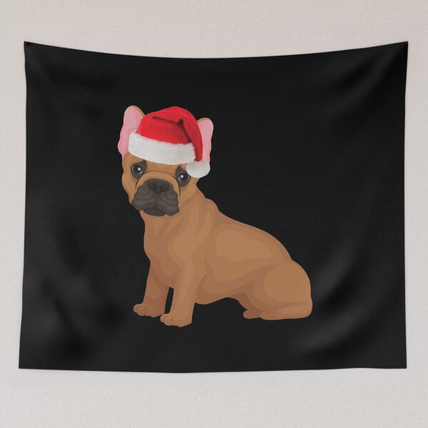 Item preview, Bulldog francés Navidad Papá Noel Frenchie Crema de Navidad Frenchie Red Fawn Frenchie Regalo designed and sold by FunShirtDesigns.