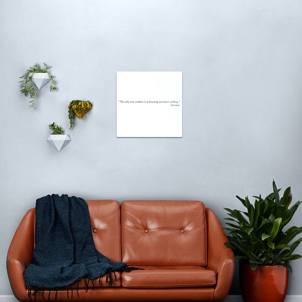 Socrates quotes, The only true wisdom is in knowing you know nothing. Metal Print