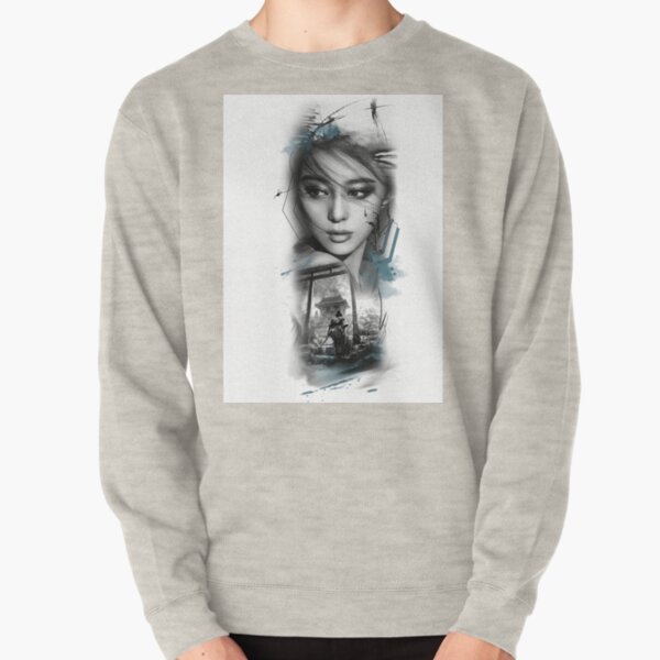 Geisha and Samurai Pullover Sweatshirt