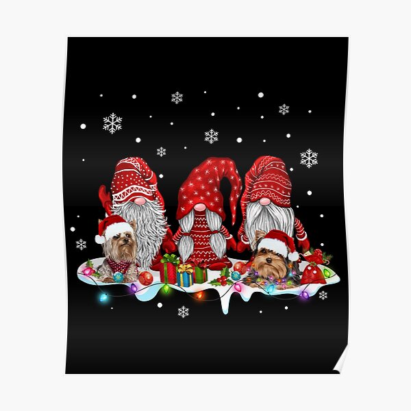 Download Funny Christmas Gnomes Bulldog Shirt Xmas Santa Red Gnome Dog Lovers T Shirt Poster By Tuanitus Redbubble