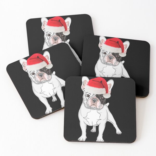 Item preview, French Bulldog Christmas Santa Frenchie Christmas Pied Frenchie Black and White Frenchie Gift designed and sold by FunShirtDesigns.
