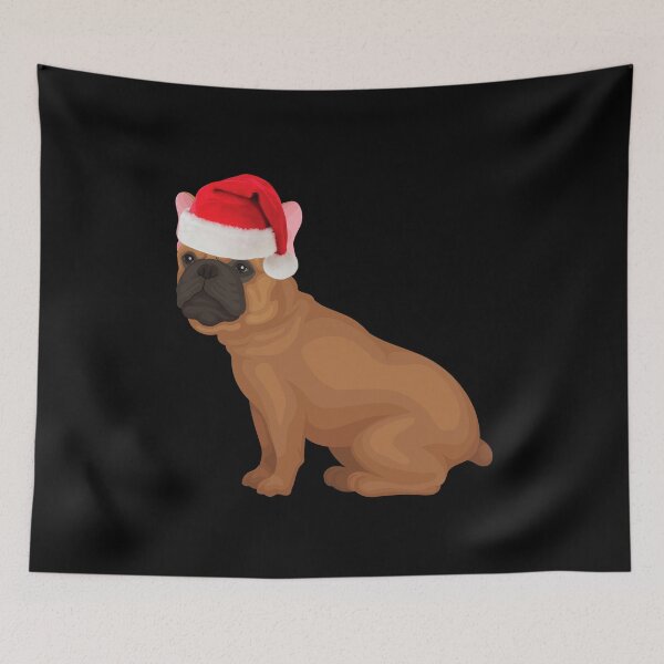 Aperçu de l'œuvre Bouledogue français Noël Santa Frenchie crème de Noël Frenchie Red Fawn Frenchie cadeau créée et vendue par FunShirtDesigns.