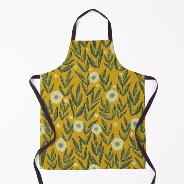 Item preview, Green fields with pale flowers in mustard designed and sold by Tiana Lane.