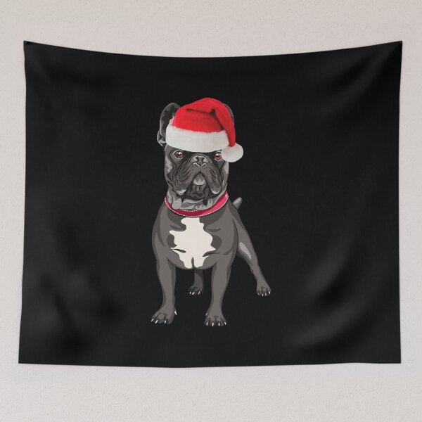 Item preview, French Bulldog Christmas Santa Frenchie Christmas Blue Frenchie Gift designed and sold by FunShirtDesigns.