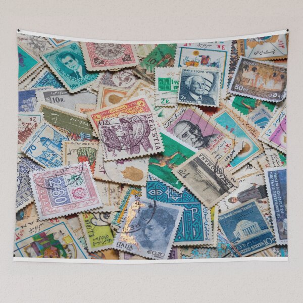 Item preview, Postage Stamps Collage designed and sold by NorthStreetArt.