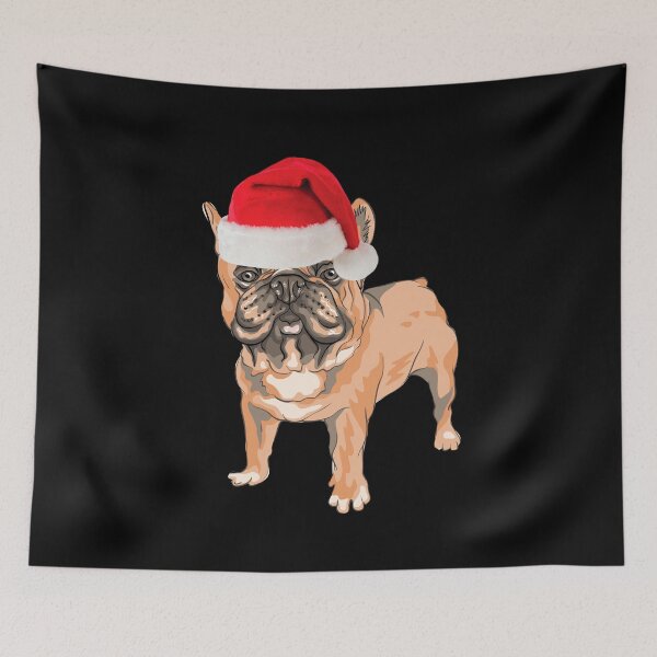 Item preview, Bulldog francés Navidad Santa Frenchie Navidad Crema Frenchie Fawn Frenchie Regalo designed and sold by FunShirtDesigns.