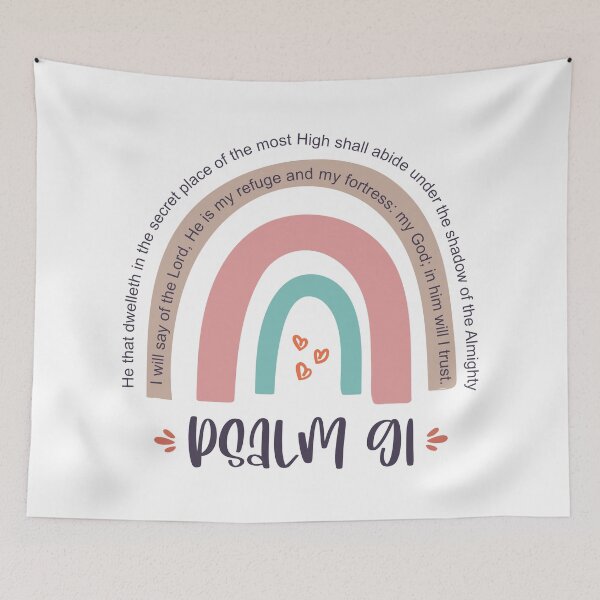 Item preview, Rainbow Psalm 91:1-2 God protection bible verses designed and sold by PlusAdore.