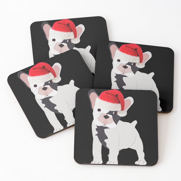 Item preview, French Bulldog Christmas Santa Frenchie Christmas Pied Frenchie Black and White Frenchie Gift designed and sold by FunShirtDesigns.