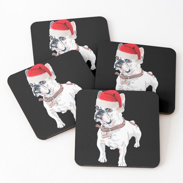 Item preview, French Bulldog Christmas Santa Frenchie Christmas Pied Fawn Frenchie White Frenchie Gift designed and sold by FunShirtDesigns.