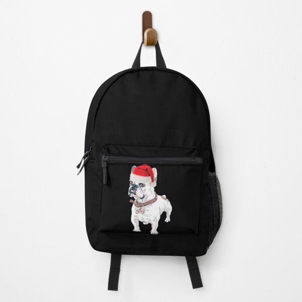 Aperçu de l'œuvre Bouledogue français Noël Santa Frenchie Noël Pied Fawn Frenchie blanc Frenchie cadeau créée et vendue par FunShirtDesigns.