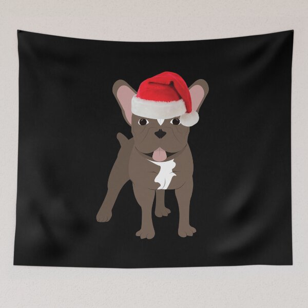 Item preview, Bulldog Francés Navidad, Santa Frenchie Navidad, Lila Frenchie Brindle Chocolate Frenchie Regalo designed and sold by FunShirtDesigns.