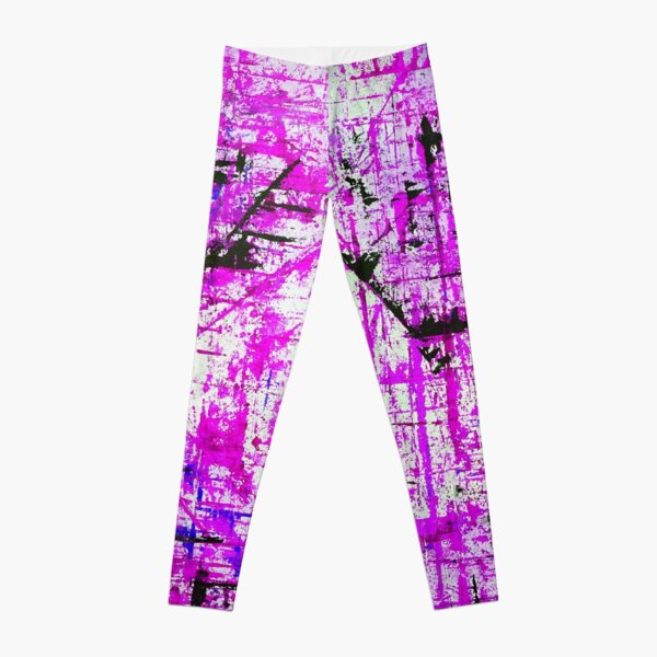 Magenta abstract painting design Leggings