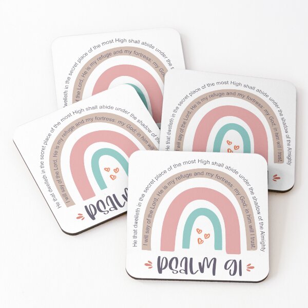 Item preview, Rainbow Psalm 91:1-2 God protection bible verses designed and sold by PlusAdore.