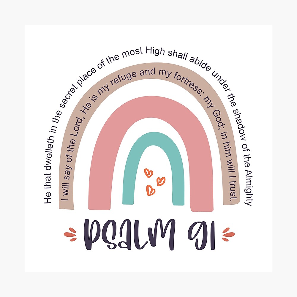 Poster for Sale mit Regenbogen-Psalm 91:1-2 Bibelverse zum Schutz Gottes  von PlusAdore | Redbubble