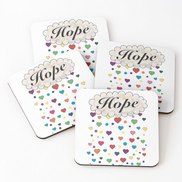 Item preview, Hope; A promise for tomorrow being a brighter day. With rainbow hearts and spots;  designed and sold by artbysarahallen.