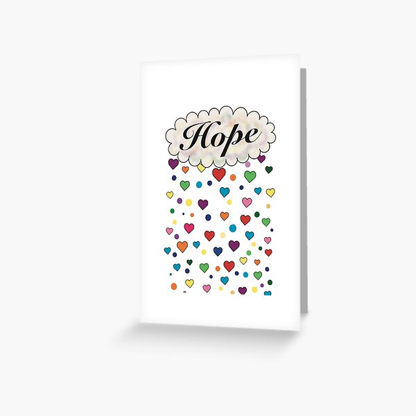 Item preview, Hope; A promise for tomorrow being a brighter day. With rainbow hearts and spots;  designed and sold by artbysarahallen.
