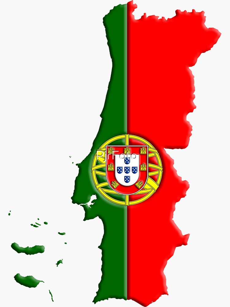 Sticker 3D Map of Portugal 