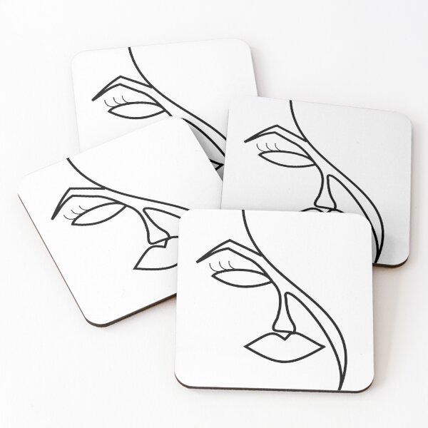 Item preview, Minimalistic face art with lashes and sweeping hair detail designed and sold by Deegital18.