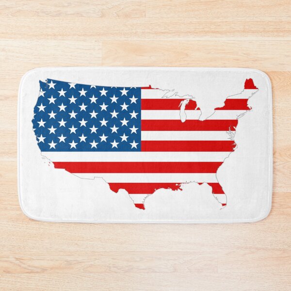 Item preview, Map of USA with the national flag of United States of America on white background designed and sold by mashmosh.