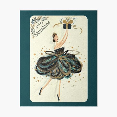 Item preview, Ballerina with a Christmas gift designed and sold by DeVeauDesign.