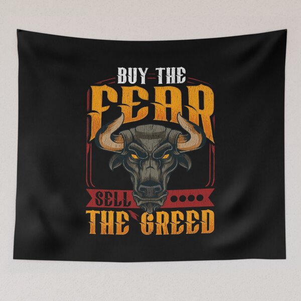 Item preview, Buy The Fear Sell The Greed Trading Investing Bull designed and sold by perfectpresents.