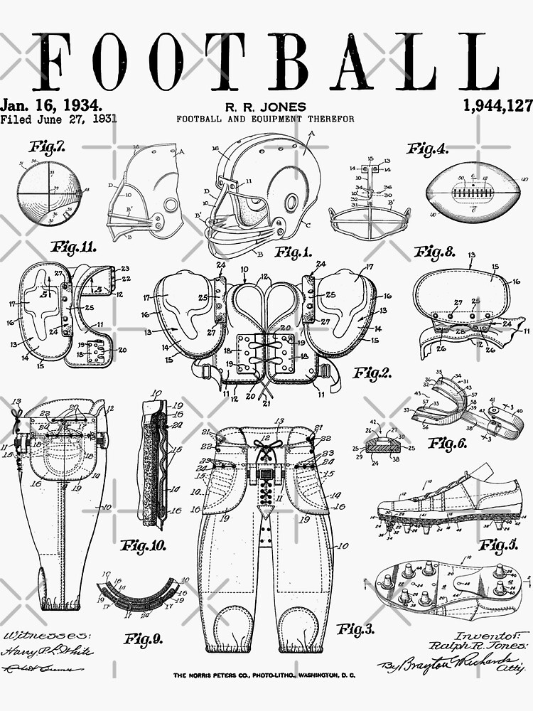 Golf Club Golfer Old Vintage Patent Drawing Print Art Print by GrandeDuc