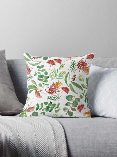Australian Botanical Throw Pillow