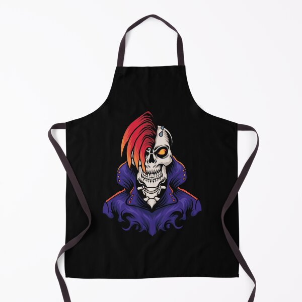 Item preview, Scary Evil Punk Skull With Red Hair designed and sold by UniQueensShop.