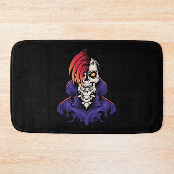 Item preview, Scary Evil Punk Skull With Red Hair designed and sold by UniQueensShop.