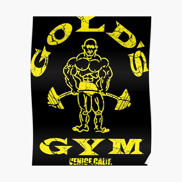 Gold S Gym Logo Black Poster By Maniacforces86 Redbubble