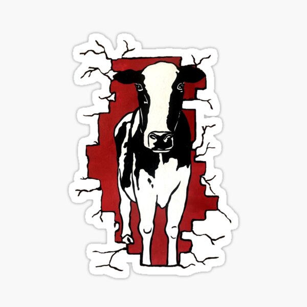 Cowtastrophe Red by Sally O'Neill Sticker