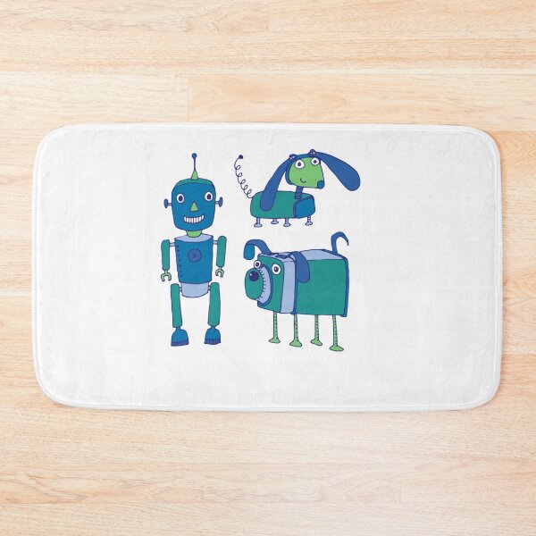 Artikelvorschau, Netter Retro-Roboterentwurf des Roboterroboter-Freundes in Blau und Grün entworfen und verkauft von GiteLois.
