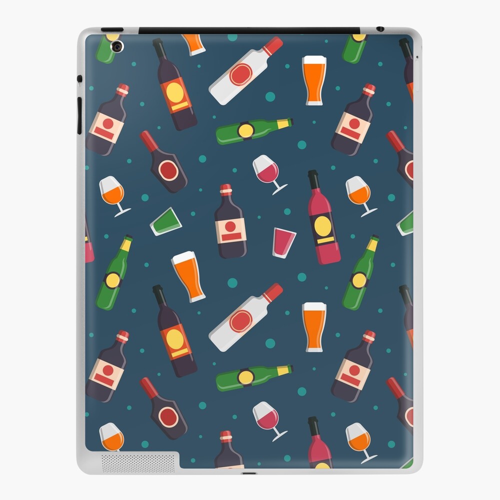 Alcohol pattern, beer, wine, vodka, tequila, Christmas Sticker for Sale by  wishingfox