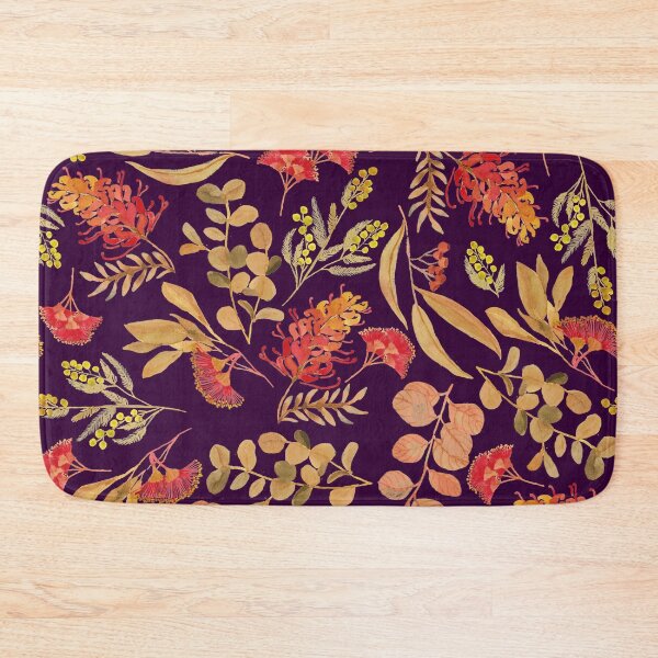Item preview, Australian Botanical Flowers and Foliage Golden Purple designed and sold by Cecilia Mok.