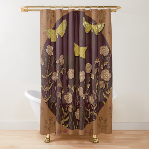 Autumn Butterflies & Blooms Shower Curtain