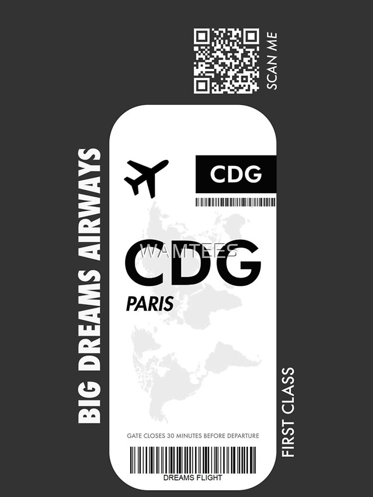 Discover CDG Paris Flight Coupon - Grey iPhone Case