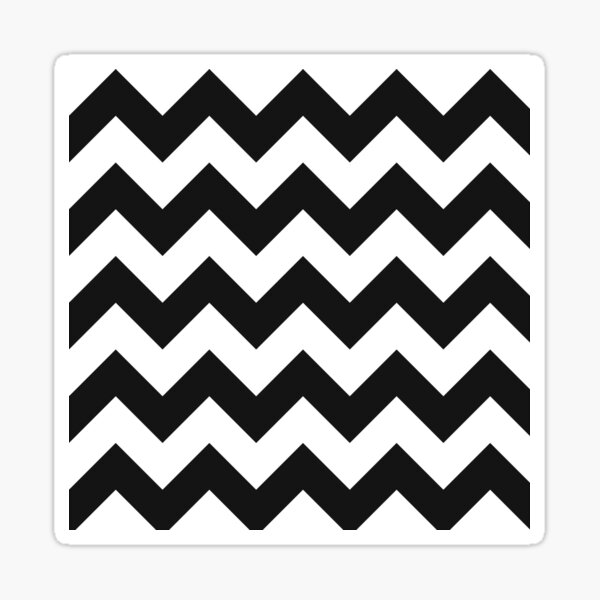 Black And White Chevron - Zig-Zag Sticker