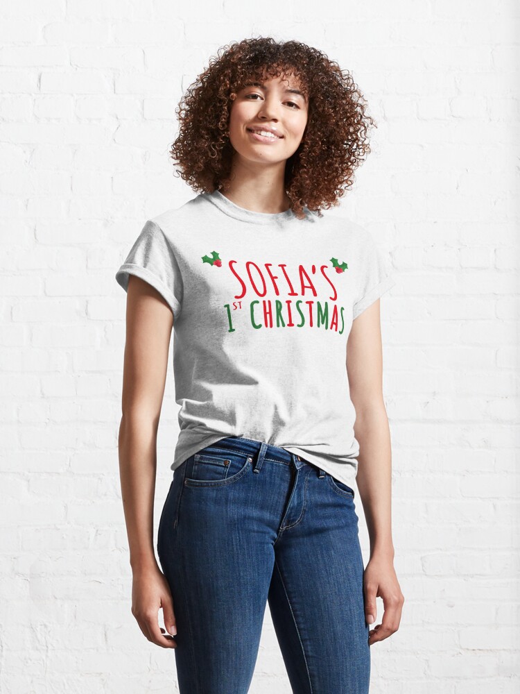 Disover Sofia's First Christmas | Personalised Name Classic T-Shirt