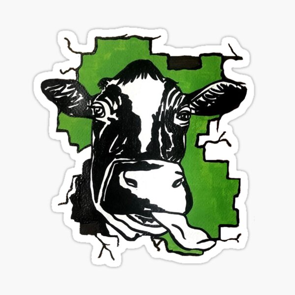 Cowtastrophe  Green by Sally O'Neill Sticker