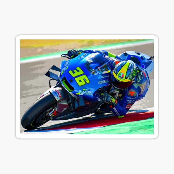 &ldquo;Joan Mir with his elbow and knee through the corner abstract&rdquo; Sticker