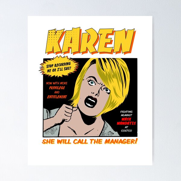 Item preview, Karen Comic Book Character Villain Anti Karen Meme Superhero designed and sold by SixforSix.