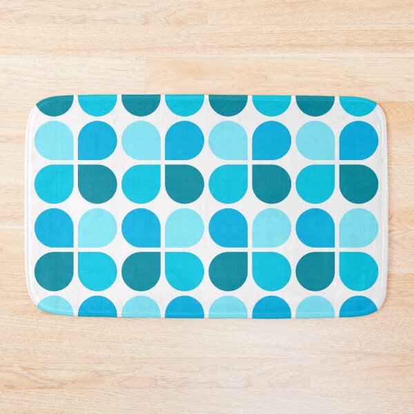 Item preview, Cyan geometric shapes in repeated pattern designed and sold by acidmit.