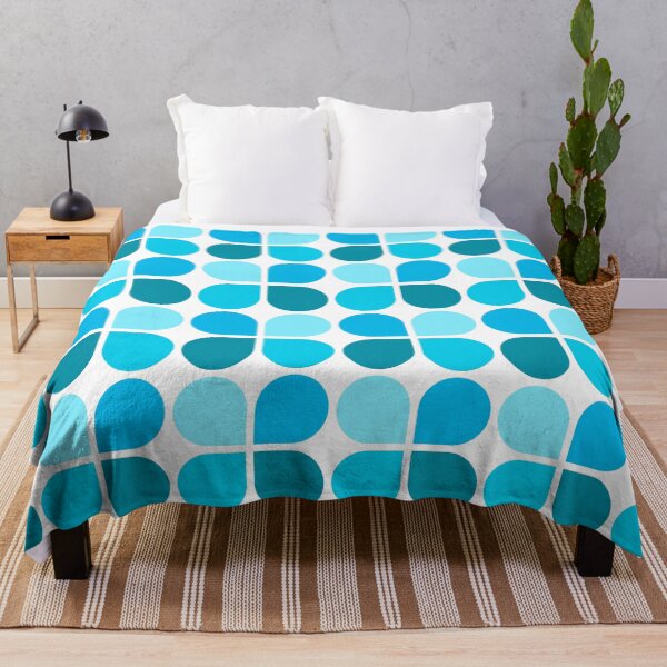 Item preview, Cyan geometric shapes in repeated pattern designed and sold by acidmit.