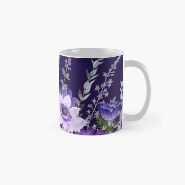Aperçu de l'œuvre Anémones violettes et fleurs de cataire créée et vendue par Fiona Calder Designs.