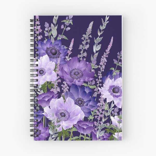 Item preview, Purple Anemones & Catmint Flowers designed and sold by Fiona Calder Designs.